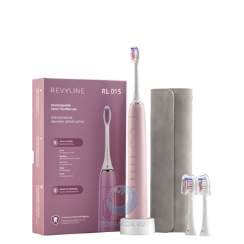 Звуковая щетка для зубов Revyline RL 015 Pink с 5 режимами р
