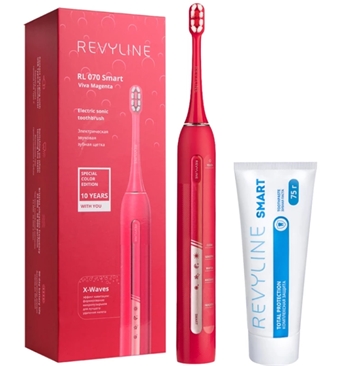 Зубная щетка Revyline RL 070 маджента + зубная паста